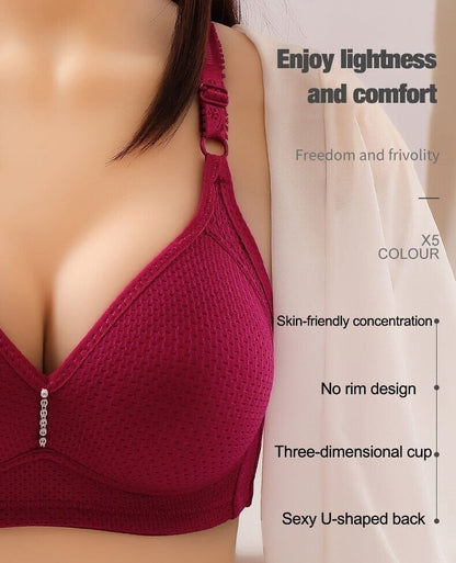 🔥Plus Size Bra Women Underwear Wire Free Comfort Soft Breathable🔥