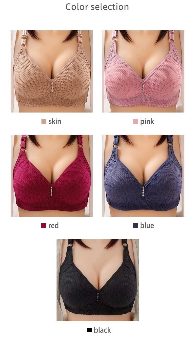 🔥Plus Size Bra Women Underwear Wire Free Comfort Soft Breathable🔥