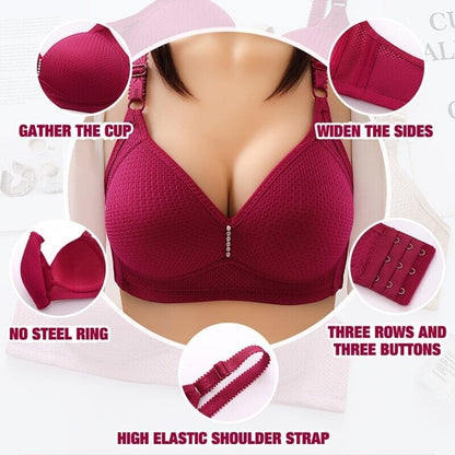 🔥Plus Size Bra Women Underwear Wire Free Comfort Soft Breathable🔥